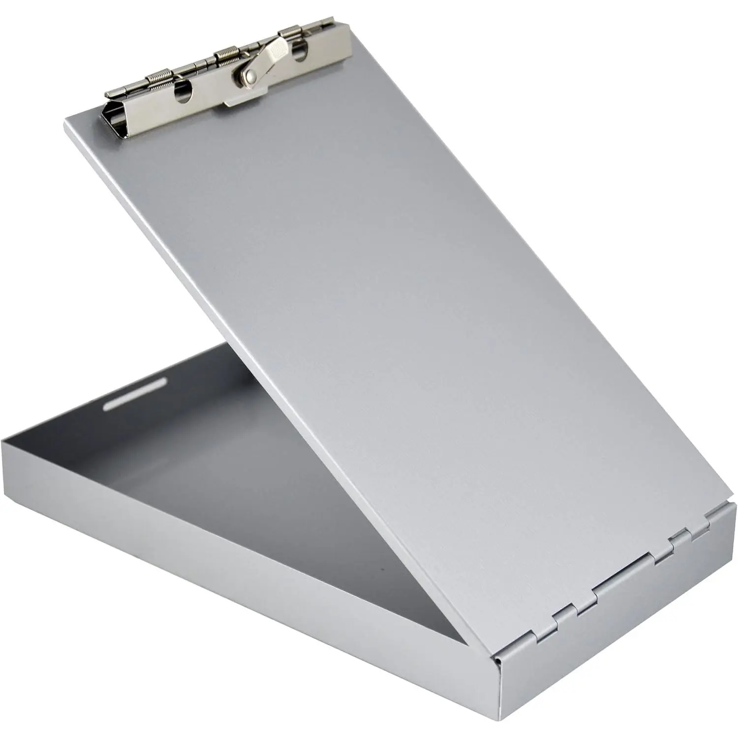 Silver Memo Size Aluminum Redi Rite Storage Clipboard with 1 Inch Storage Compartment and Self Locking Latch - Form Holder Perfect for Contractors, Truckers, and Office Use