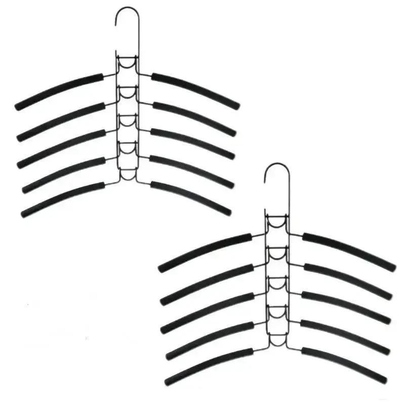 1-Piece Multifunctional Magic Clothes Hanger, Space Saving Storage Hanger, 5-Layer Coated Metal Hanger with Non-Slip Foam Tube, Folding Closet Organizer for Dorms & Closets