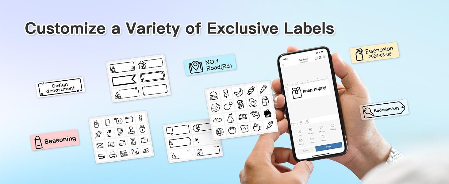 P31S Label Printer with Roll Tape, Portable Thermal Printer and Bluetooth Label Maker, AI Printer, Printer for Organizing, Storage, Office and Home