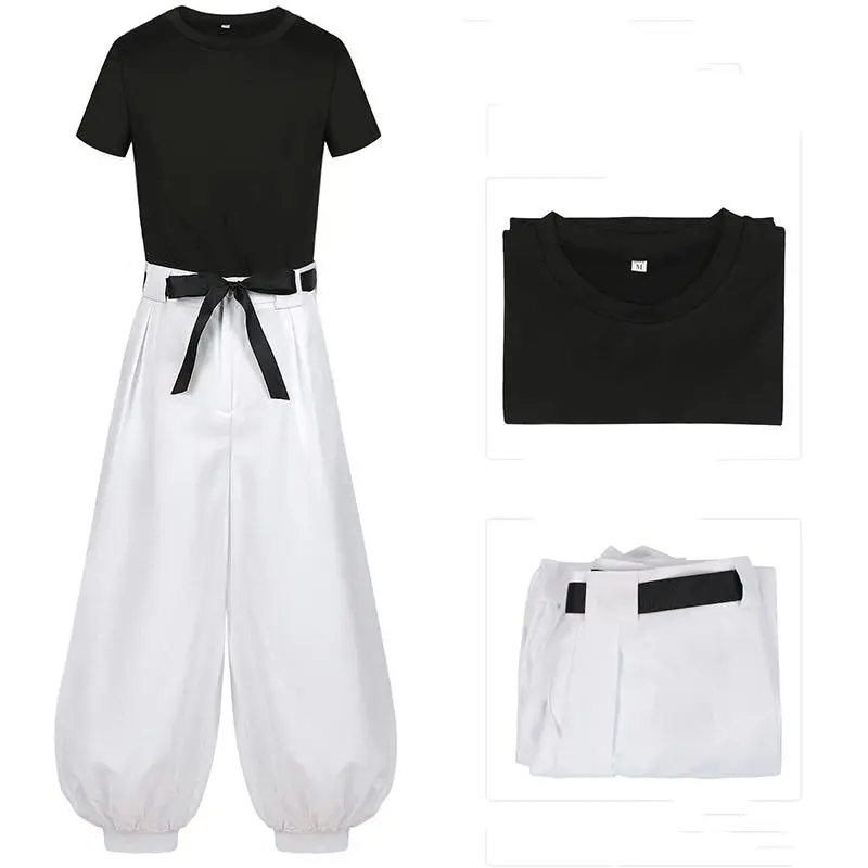 Jujutsu JJK Manga Anime Fushiguro Toji Satoru Gojo Cosplay Costume Wig T-shirt Pants Rose Net Halloween Christmas