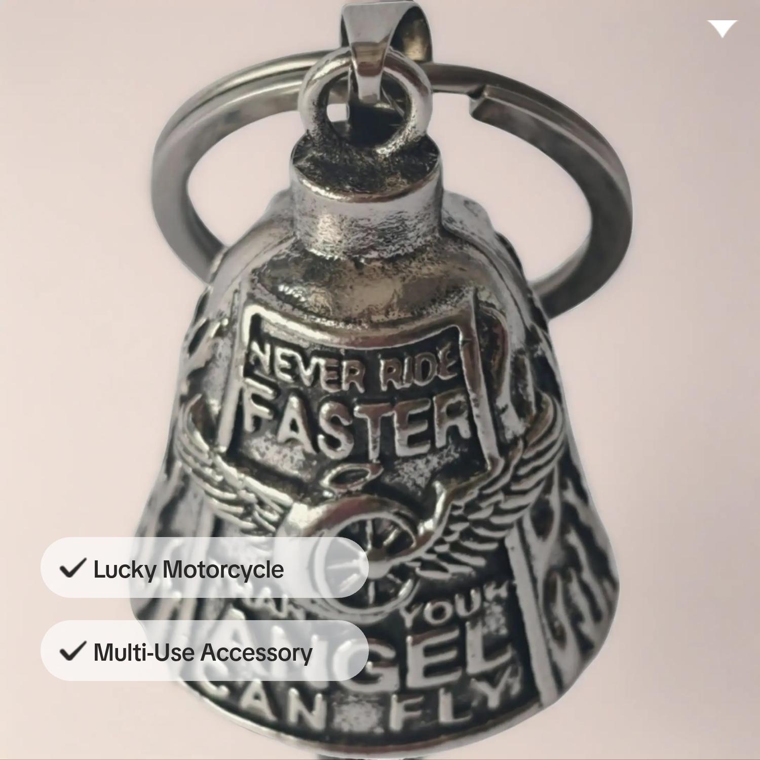 Motorcycle Guardian Angel Bell, Unisex Riding Bell, Lucky Motorcycle Bell, Pet Charm, Keychain, Multi-Use, Motorcycle Accessories, Bike Accessories
