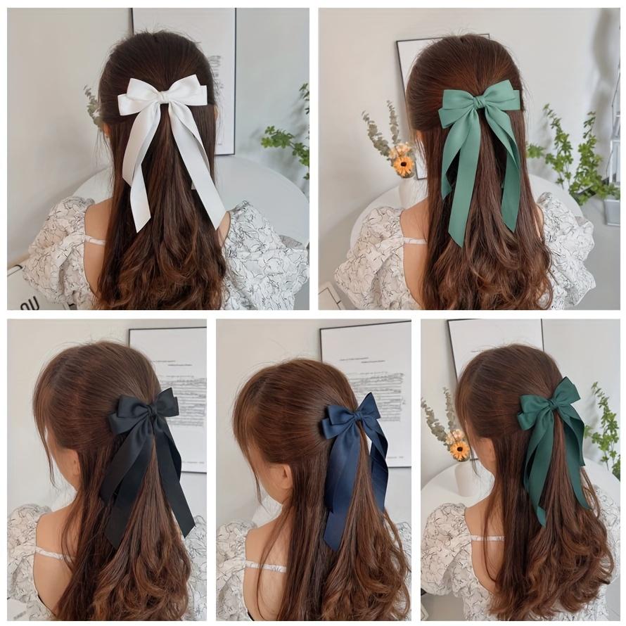 Bow Hair Clip for Women, Large Satin Ribbon Accessory for Everyday Wear, Parties, and Watch Parties, Watch Party