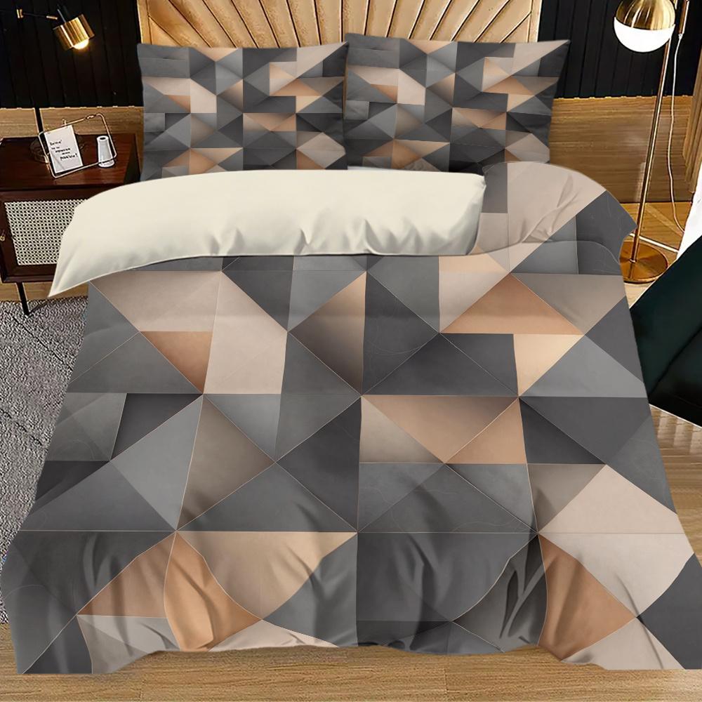 Geometric Pattern Bedding Set, Modern Bedding Set, Including 1 Count Bedspread & Pillowcase without Filler, Soft Comfortable Bedding Set for Home Bedroom