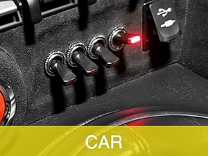 Nilight 5PCS 12V-24V LED Toggle Switches with Red LED, 30A 12V DC SPST 3-Pin Metal Rocker, 12mm Mounting Hole, Heavy Duty for On Off Control, Night Light Controls, Switch Operation, Automotive Cars
