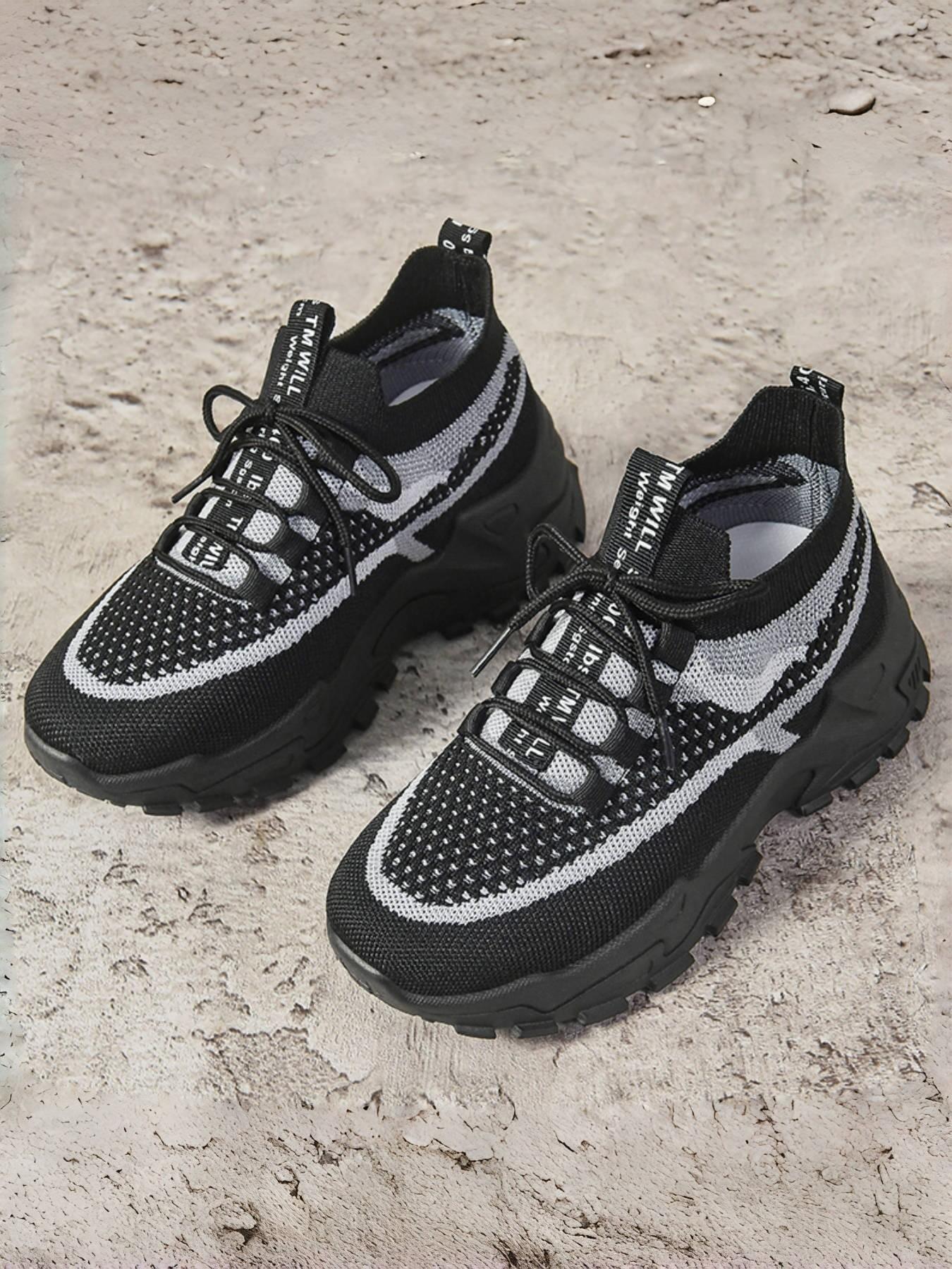 Women's Lightweight Knit Slip-On Walking Shoes, Breathable Mesh Comfort, Anti-Slip Shock Absorbent Sole, All-Season Casual Footwear