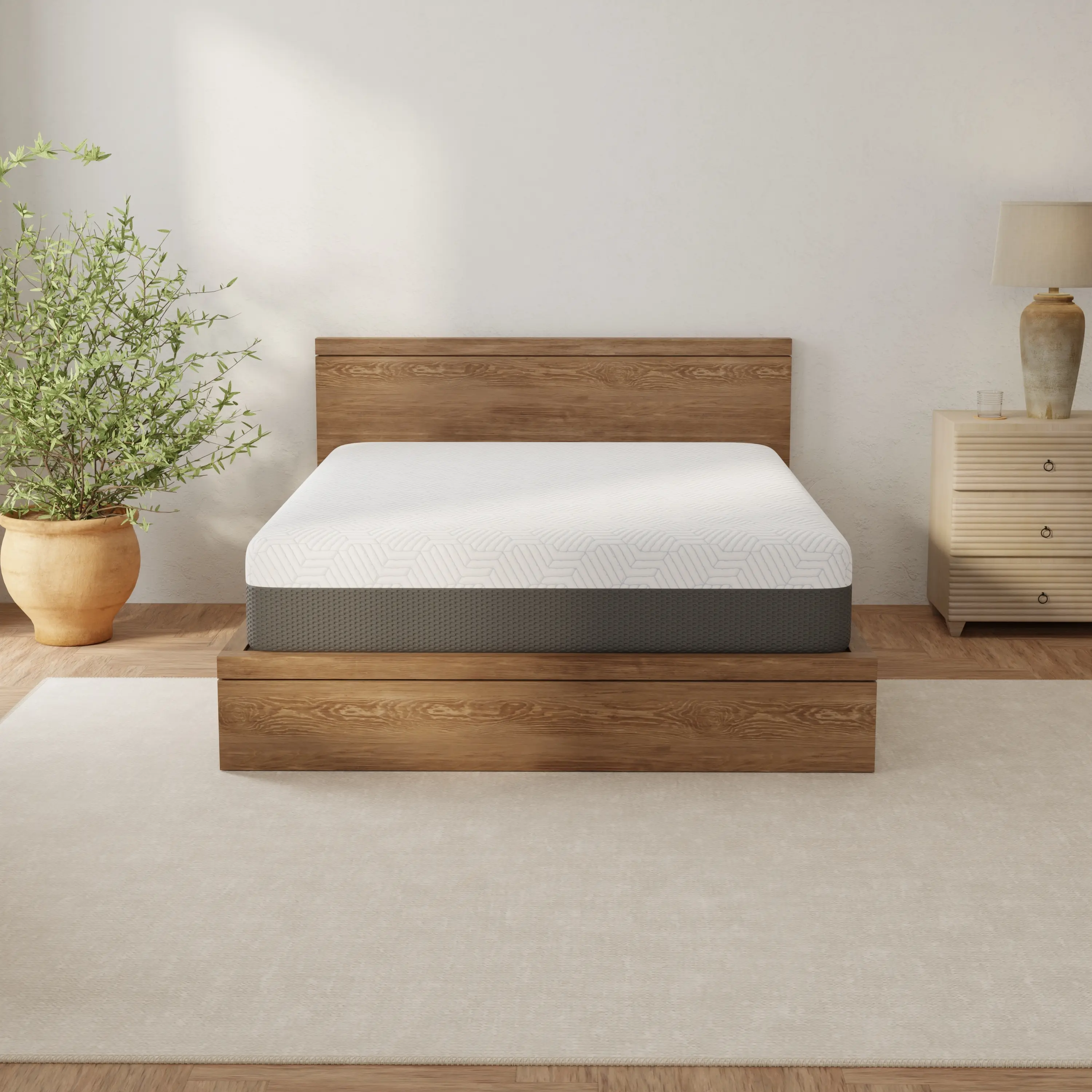 Nokaa Queen Mattress 12 Inch Cooling Gel Memory Foam Bed in a Box with Phase Change Cover, White Gray, Pressure Relieving Support, CertiPUR-US Certified, for Hot Sleepers, Single Box, White+gray Color Options, Foam Material, Product Dimensions: