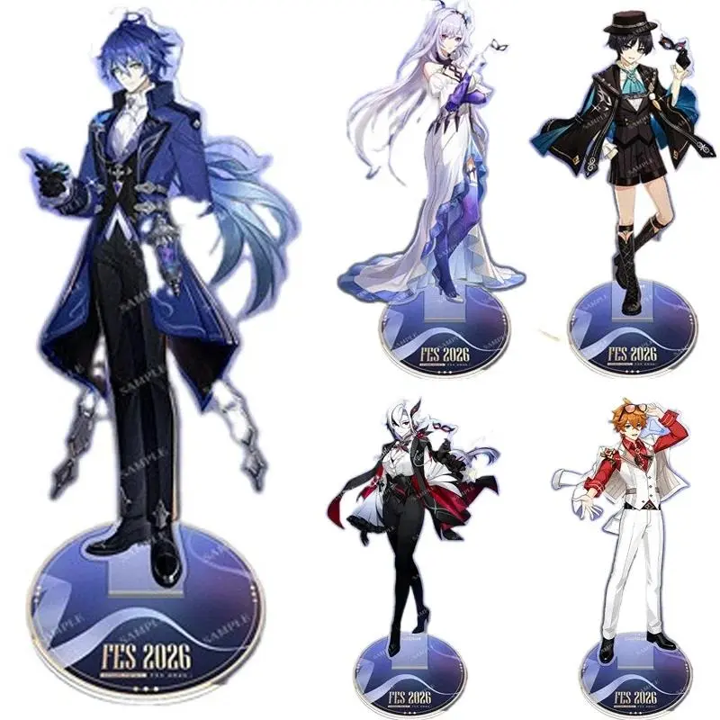 Mixed Genshin Impact Video Game Acrylic Standee - HoYo Character Figures (Nod-Krai, Arlecchino, Wanderer, Aino Lauma, Flins) - Cosplay Gift, Science-Themed House Decoration Toy