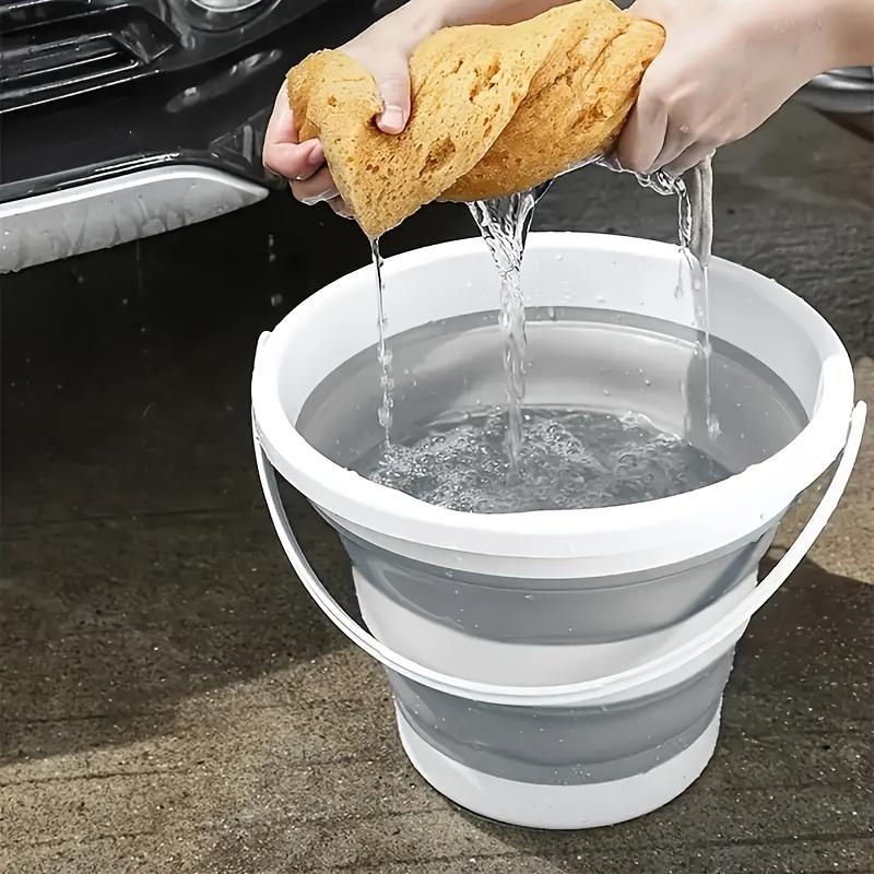 Collapsible Bucket, foldable design for easy storage. Multi-use water container great for car washing, camping, fishing and travel. Versatile household and commercial cleaning tool for daily indoor and outdoor use.
