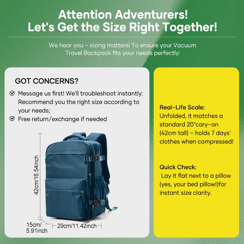 COOWOZ Carry On Vacuum Travel Backpack for Women Men,Large Airport Backpack With Shoe Compartment,Airplane Laptop Backpack