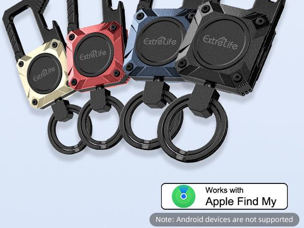 Smart Tracking Tag Keychain - iOS-Only Find My Compatible, Heavy-Duty Carabiner with GPS Bluetooth Tracker, Bottle Opener, Rechargeable Portable Camping Accessories with Loud Speaker, Batteries Included for Car Keys Smart Tracking Tag Keychain - iOS-Only Find My Compatible, Heavy-Duty Carabiner with GPS Bluetooth Tracker, Bottle Opener, Rechargeable Portable Camping Accessories with Loud Speaker, Batteries Included for Car Keys
