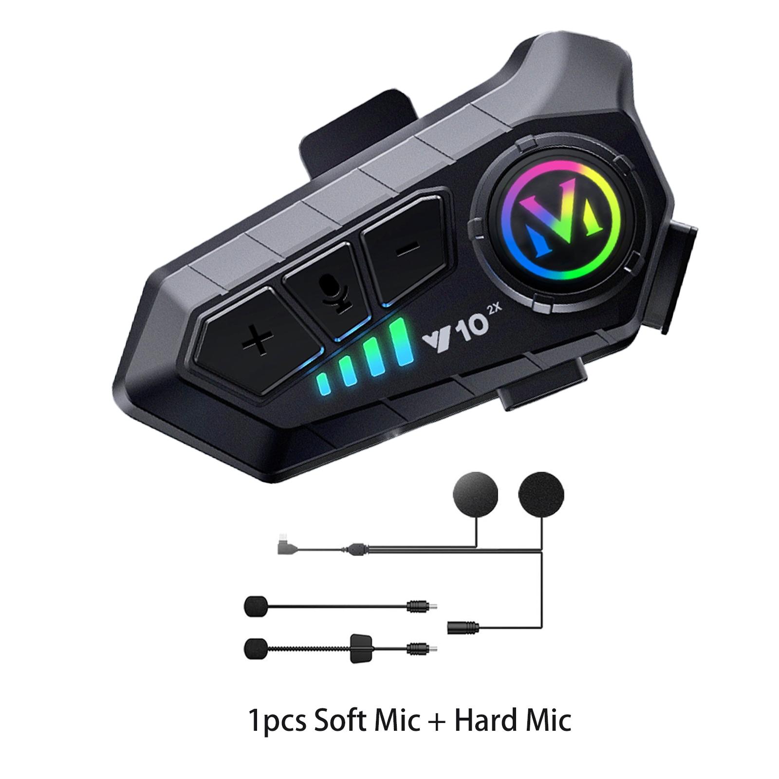 Y102x Motorcycle Helmet Headset, Bluetooth-compatible Intercom, Waterproof Ipx6, 1000mah Battery, Voice Control, Enhance Safe Riding Experience