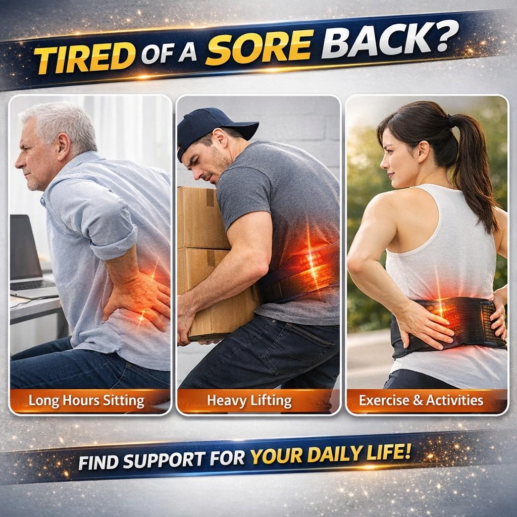 Adjustable Waist Support Belt for Men & Women, Dual-Wing Back Support Strap for Sitting, Driving, Desk Work, Travel & Workout, Breathable Mesh, 360° Wraparound Fit, Wide Coverage, One Size Daily Comfort