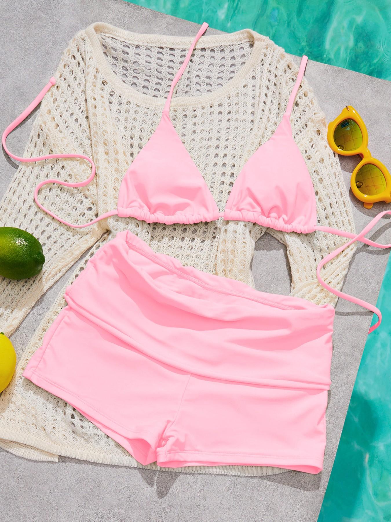 Women's Swimsuit bikini,retro every day wear baby yellow beachwear/gym pants spot Going Out Outfits/Casual/Y2k/Clothes sexy/Western Wear Women/Boho /Cocktail/Vintage/Bodycon/Rave Outfits Festival/Classy/Old Money/Streetwear/Vacation spring summer Outfit