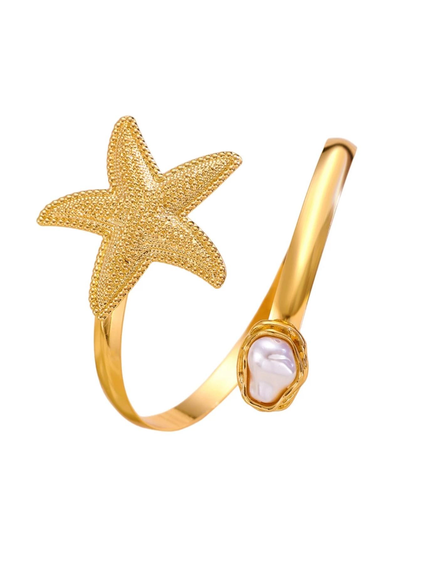 Oceanic Starfish Bracelet, Greek Style Vacation Accessory, Perfect for Long Dresses/swimsuits, Island Holiday Photo Prop, Gift for Friends/lovers