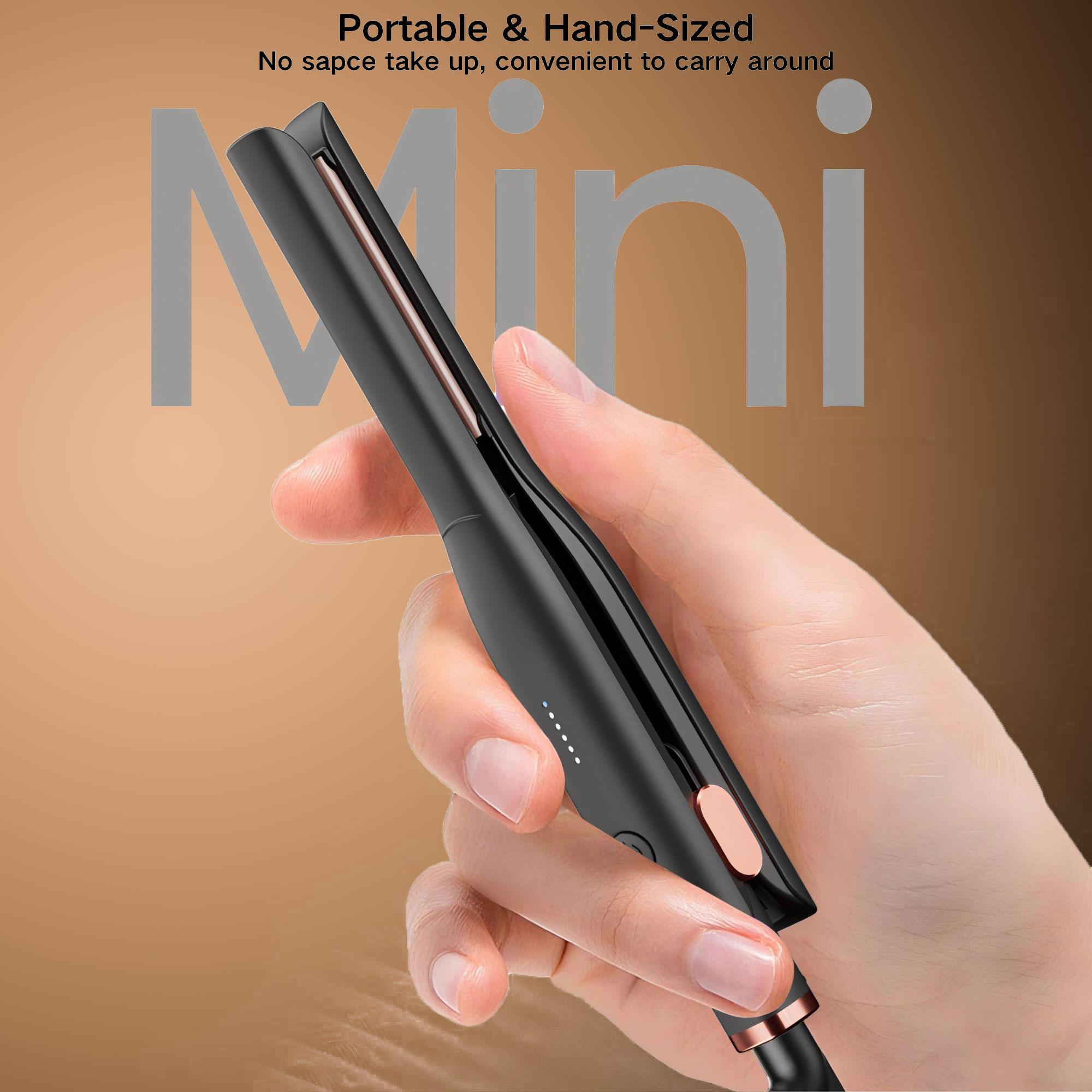 Portable Mini Hair Straightener, Straight and Curly Two-in-One Styling, Hair Styling Tool, Flat Iron for Short Hair