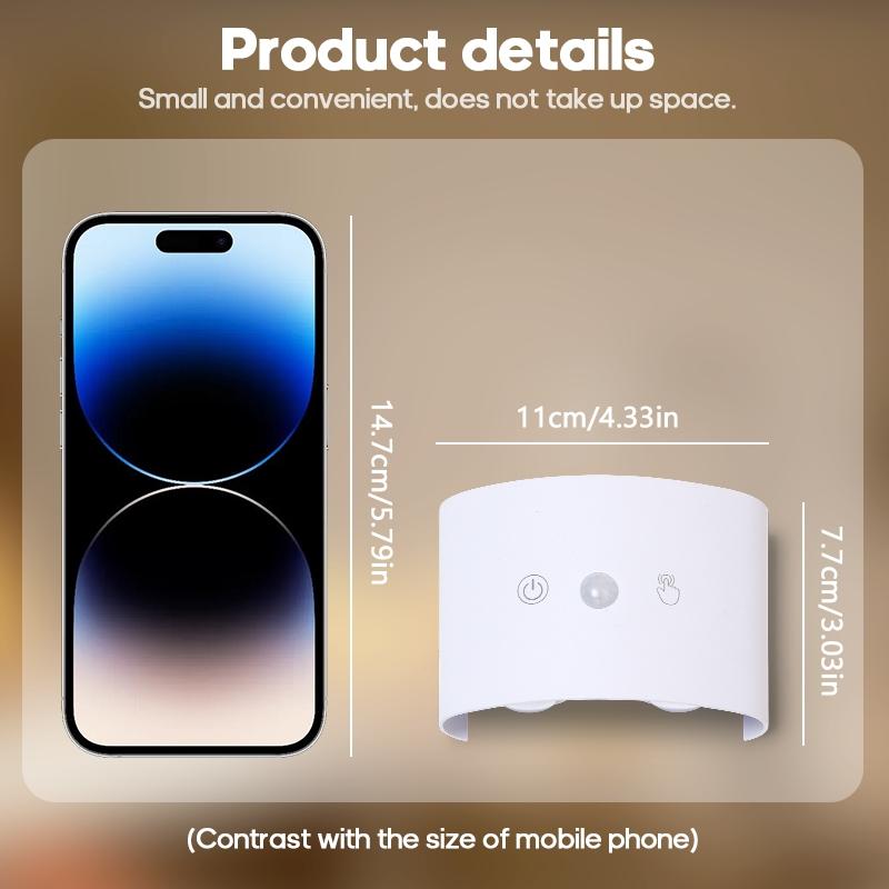 Rechargeable Wireless Wall Sconce with 3 Color Temperatures, Magnetic Mount, USB Charging, Touch Control for Bedroom, Indoor Use, Modern Minimalist Design, Rechargeable Wall Light, Bedroom Lighting, Sleek Wall Light, Touch Control Light