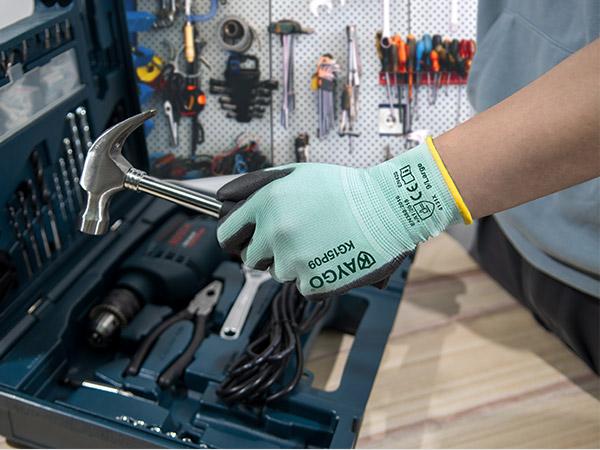 KAYGO Work Gloves PU Coated 12 Pairs, KG15P,Nylon Liner with Flexible Polyurethane Coating, Safety Work Gloves for DIY, Assembly, Warehouse, Light Duty Work