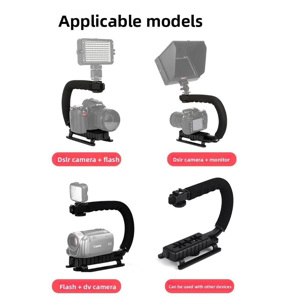U/C Shape Portable Handheld DV Bracket Stabilizer Handle, Multifunction Adjustable Smart Phone Video Rig for Camera Action & Camcorder
