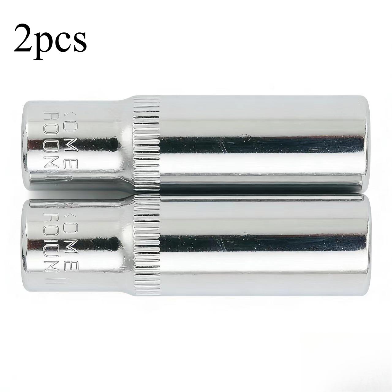 2-piece heavy-duty professional 10mm drive socket wrench set - featuring 1/4-inch drive deep sockets, suitable for impact drivers and standard drill bits, chrome-vanadium steel sockets