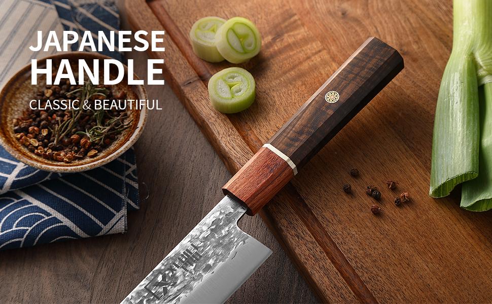 Xchief Pro Japan Knife Set, High Carbon Steel Japan Nakiri Santoku Knife Set, Hand Forged Meat Cleaver Butcher Knife with Accessories for Kitchen, Camping BBQ Knives Set with Bag