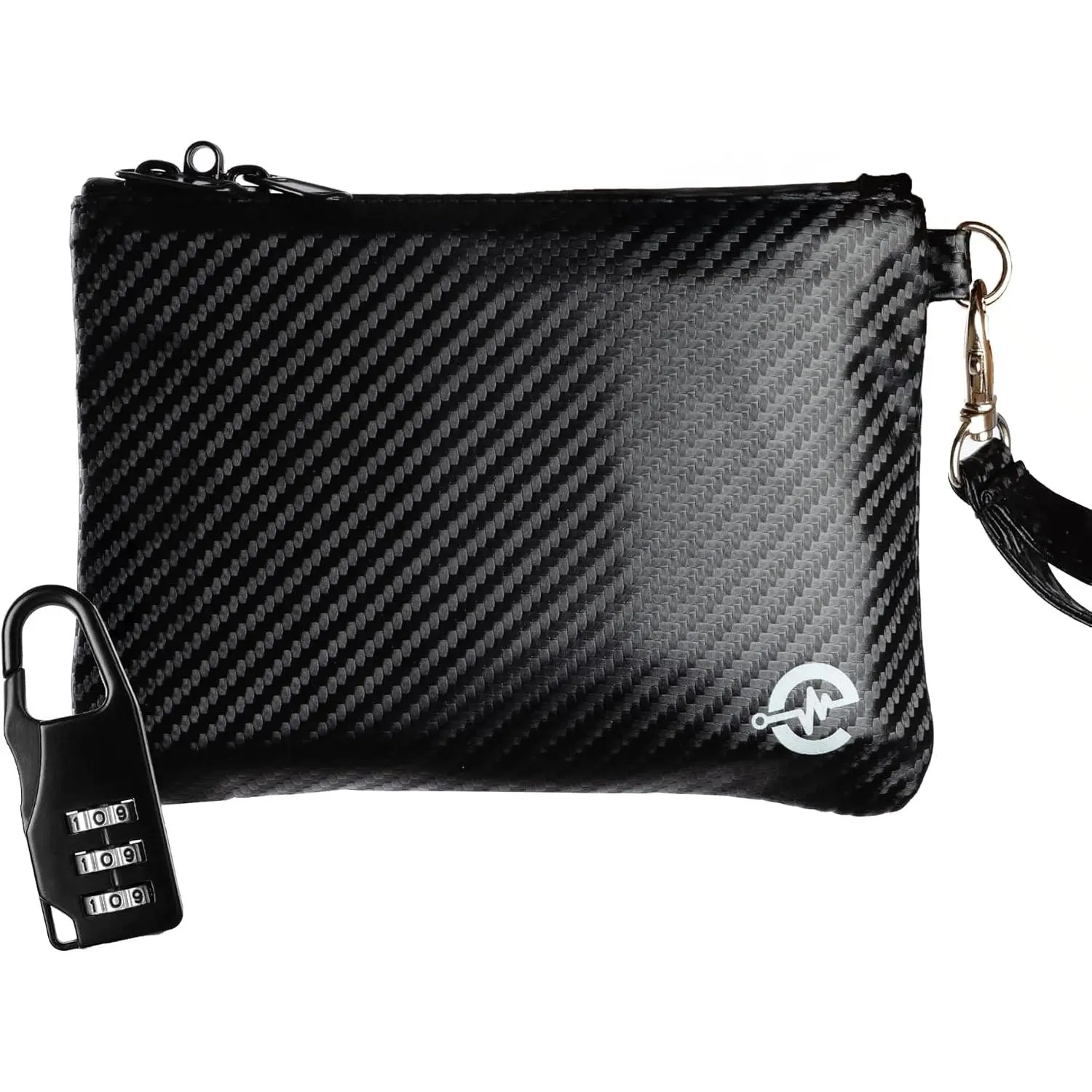 Small Smell Bag with Lock 6"x4", Odor Container | Child Resistant Lockable for Medication, Travelers, Herbs. Odor and Scent Compact (Carbon Black)