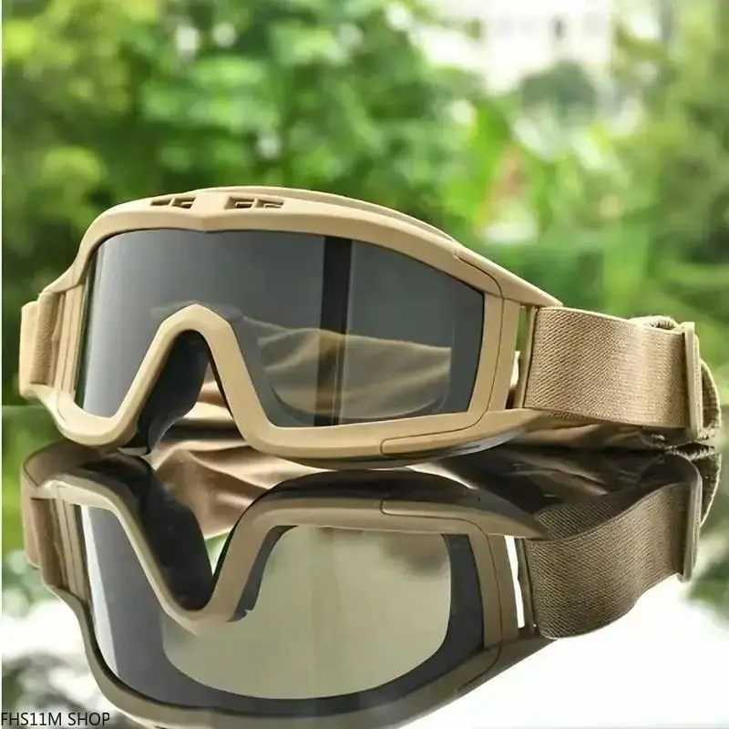 Unisex Tactical Protective Goggles - Anti-Fog, Windproof, Shatterproof, Shock-Proof, Adjustable Strap, Sturdy Heavy-Duty Protective Gear for Shooting, Offroad, Gorpcore Look Sports & Outdoor Use