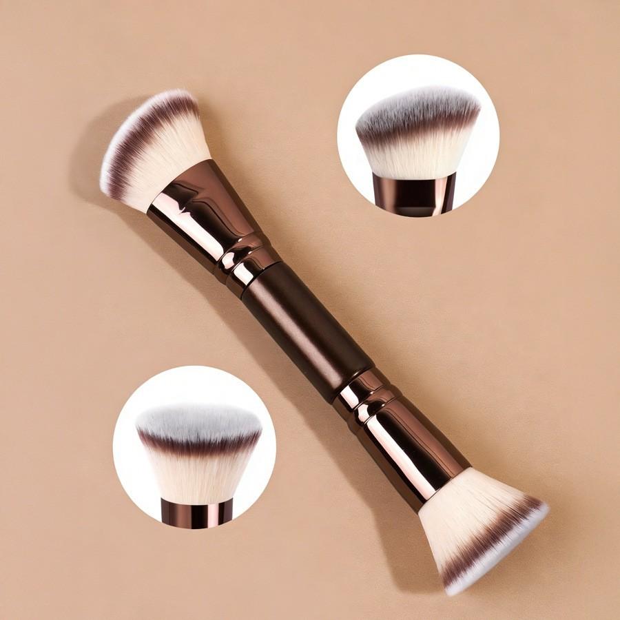 7-Piece Professional Dual-Ended Makeup Brush Set with Storage Bag, Face Makeup Brushes, High-Quality Synthetic Fiber, Ideal for Foundation, Concealer and Loose Powder, Cosmetics Brushes Set