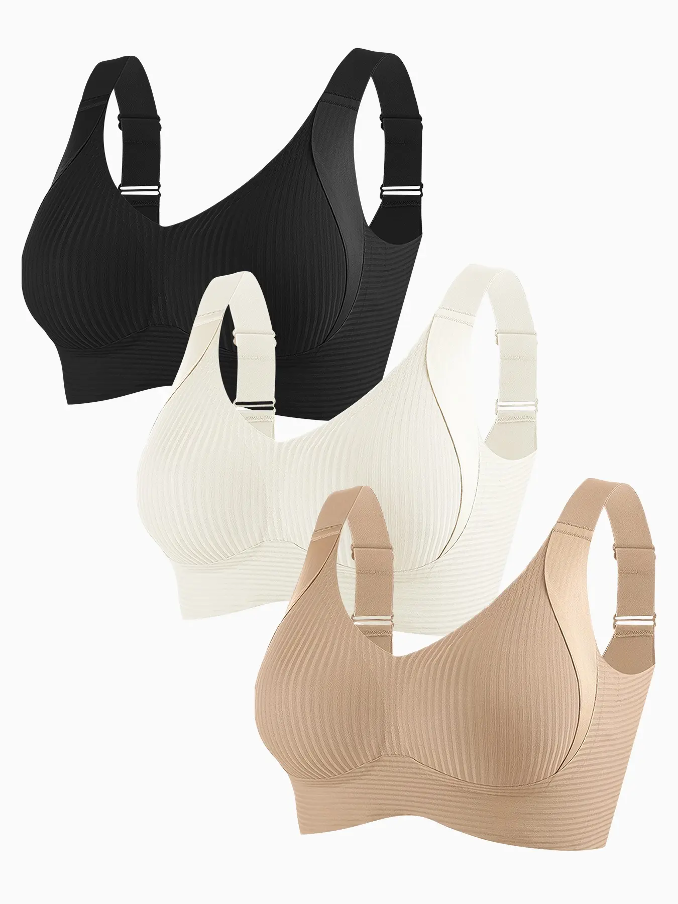 Women's Lingerie Set, Bralettes Cami Bras, Back Closure Design, Adjustable, Push-Up, Seamless, Wire-Free, Comfortable, Medium Support, Casual, All Seasons