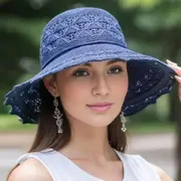 Women's Floral Crochet Wide Brim Sun Hat - Foldable Anti-UV Boho Coastal Grandmother Style Lightweight Mexican Headwear for Outdoor Vacation panel casual fashion game day bb protection spring autumn travel beach vacation vintage trucker cute america mesh