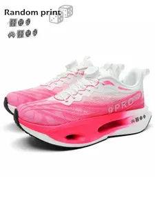 Unisex  6 Colors Carbon Plate Running Shoes with Rotary Buckle, Lightning Print, ETPU Foam Cushioning, Sporty Running Shoes
