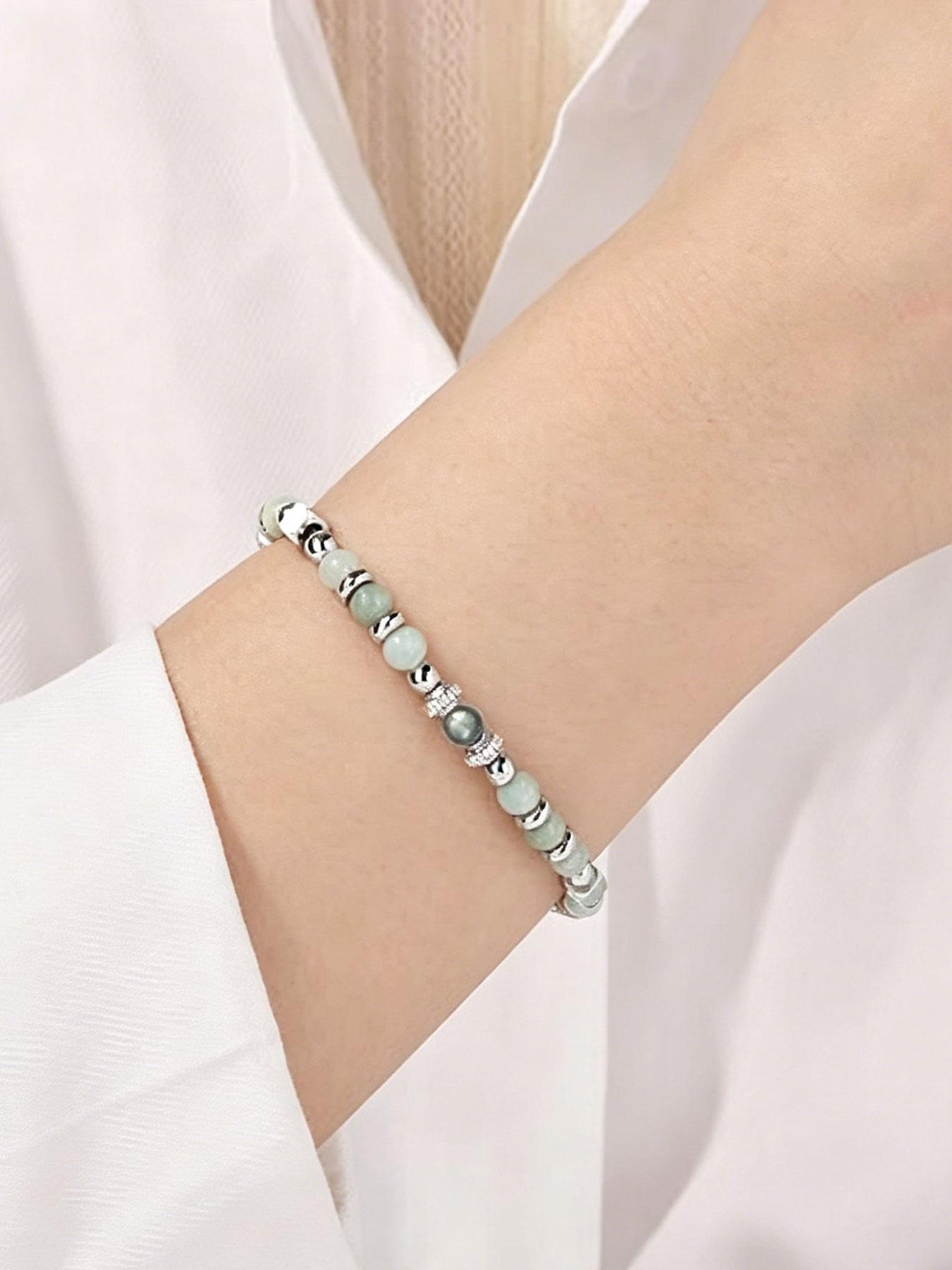 Colorful Imperial Jade Stainless Steel Bead Bracelet, a graduation gift for the Class of 2026, an inspirational graduation bracelet, suitable for both men and women, perfect for Mother's Day, birthdays, Christmas, Valentine's Day, and graduation.