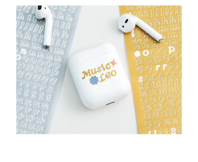 2/4Pcs Golden Silver Letter Number Stickers Bronzing Alphabet Scrapbooking Decorative Stickers DIY Diary Laptop Phone