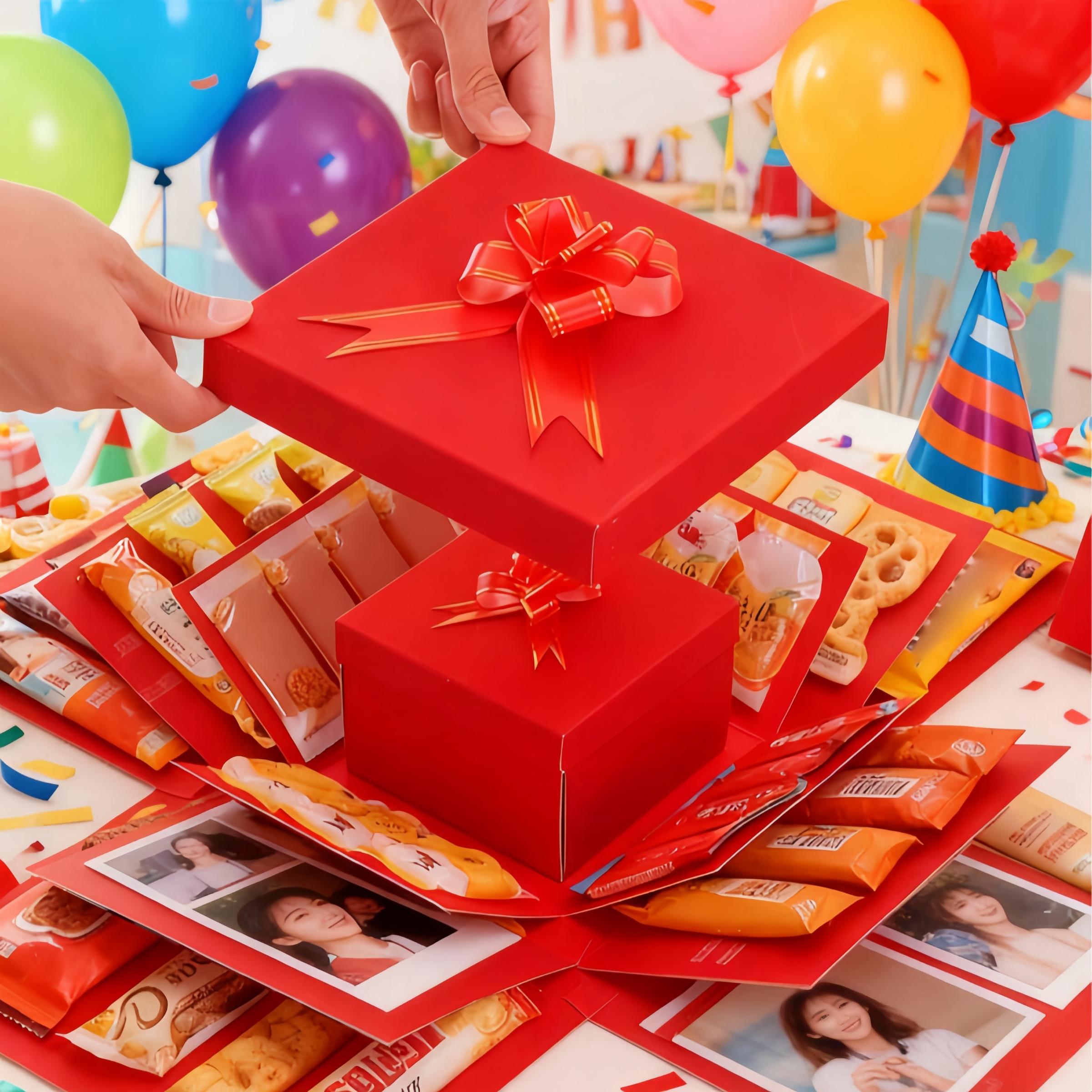 5-Layer DIY Creative Explosion Gift Box Set, Themed Gift Box, Self-Made Mystery Gifts, Surprise Photo Album, Birthday, Valentine's Day, Christmas Party Decorations, Anniversary Box
