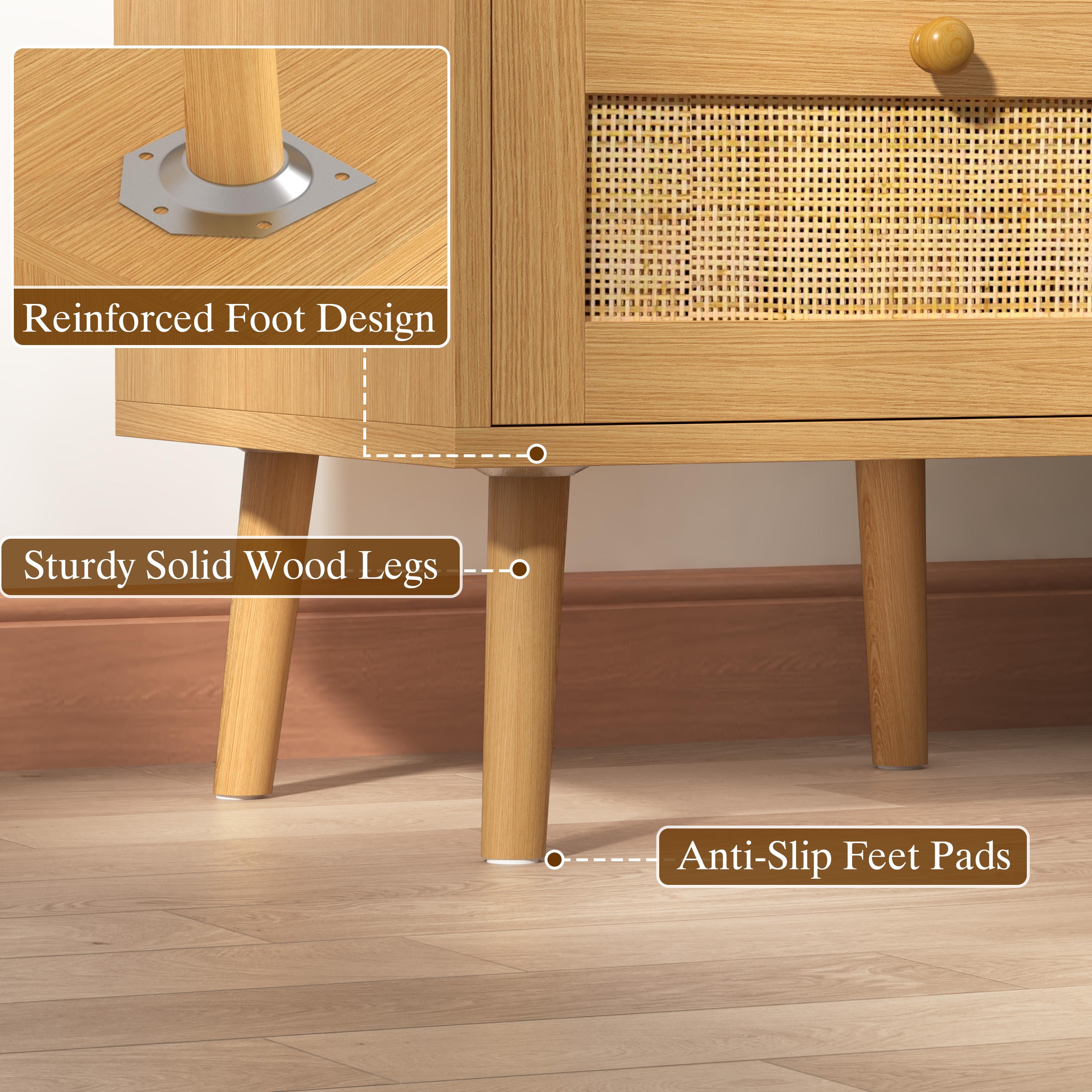 Rattan Nightstand with Charging Station, Rattan Boho End Table with 2 Drawers Bedroom Bedside Side Tables Natural Night Stand for Living Room,Bedroom,Dorm Room Essentials Rattan Nightstand with Charging Station, Rattan Boho End Table with 2 Drawers Bedroom Bedside Side Tables Natural Night Stand for Living Room,Bedroom,Dorm Room Essentials