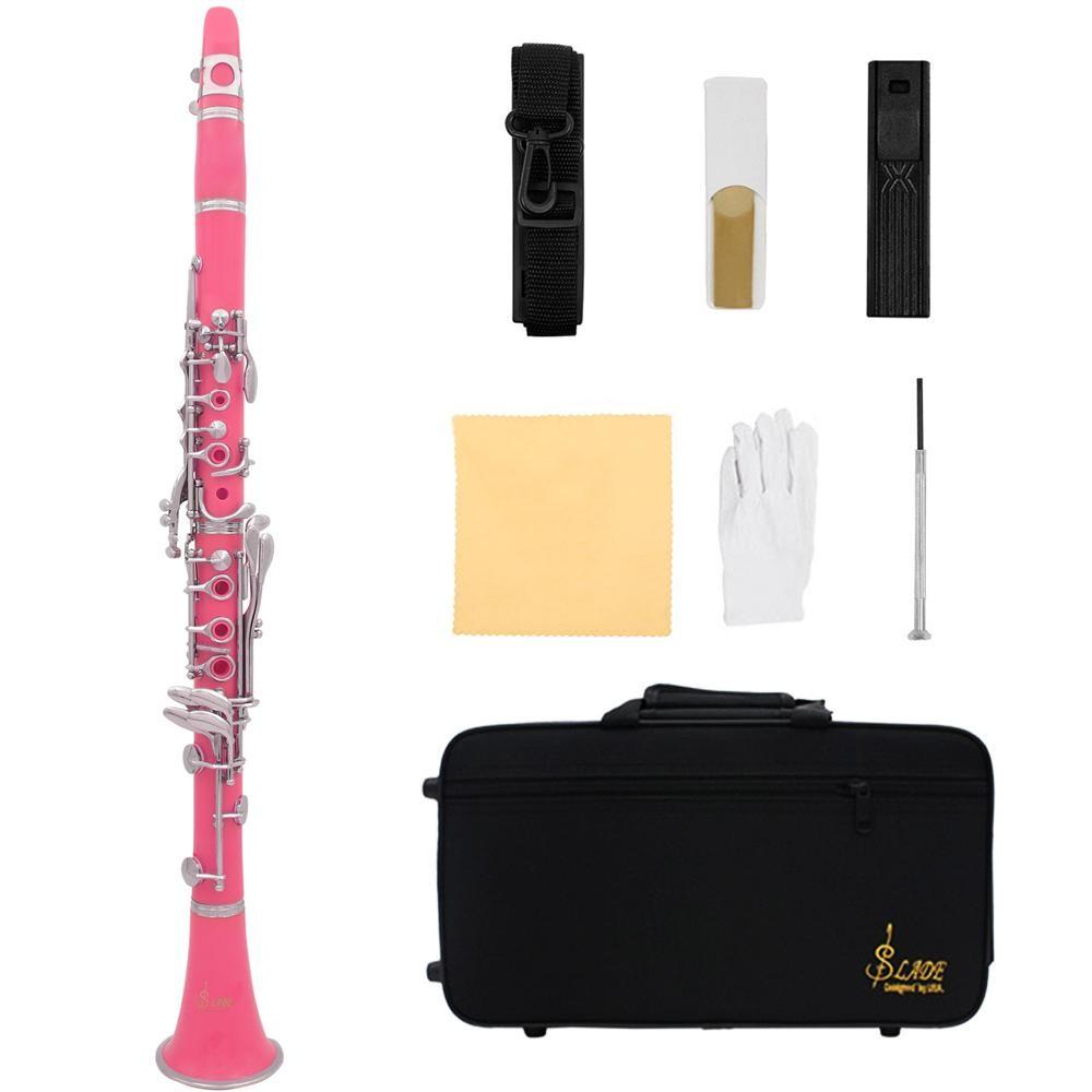 Bb Clarinet, 17 Nickel Keys Bb Clarinet, Woodwind Instrument for Students, Musical Instrument for Beginners, Music Accessories