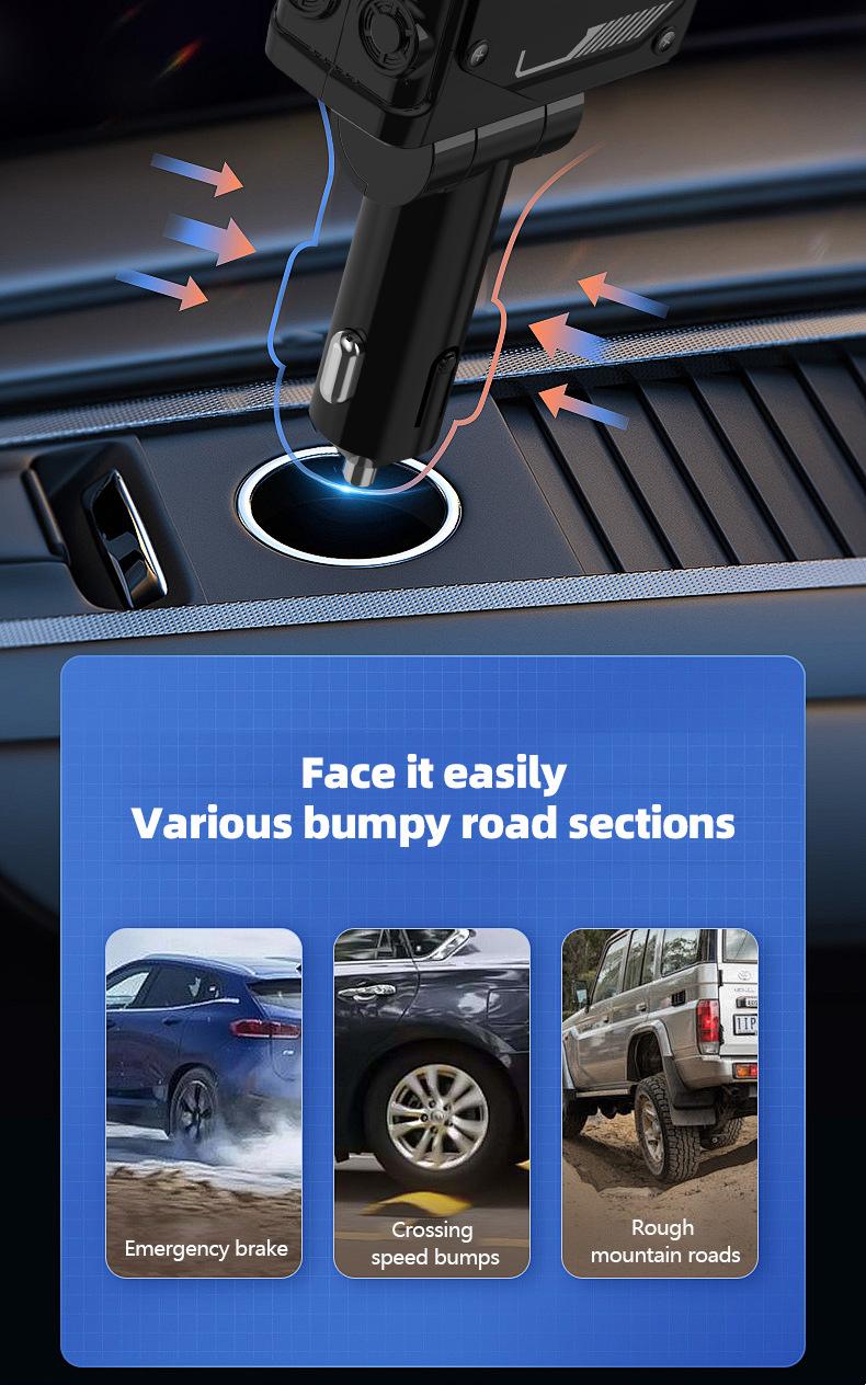 Joytutus 120W Retractable Car Charger 4-in-1 Fast Charging for iPhone Samsung iPad with 2 USB C Cables Type-C Output 5V/3A USB-A 5V/2.4A 12V-24V Devices