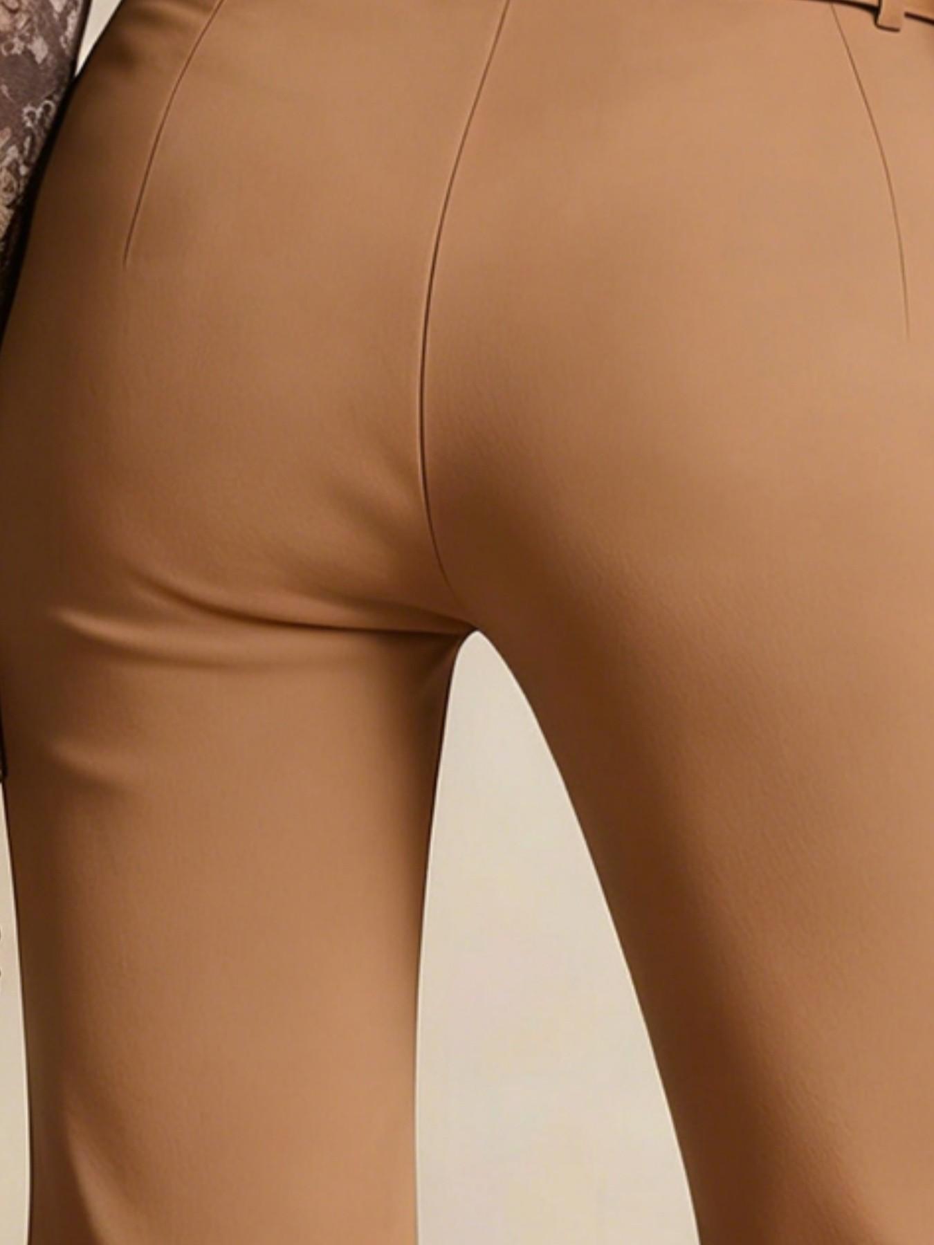 Women's Elegant Retro Textured Suede Style Bootcut Pants Slim Leg Fit, Long Fringed Hem Country Music Festival Daywear Cowgirl Style