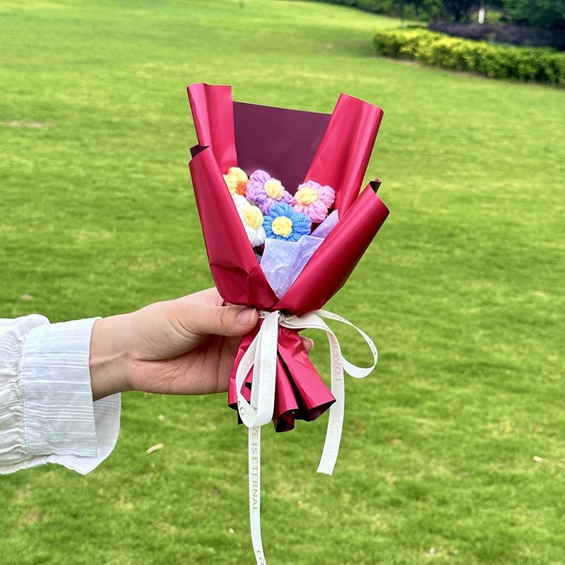 Creative Knitted Bouquet Gift, Mother's Day Valentine's Day Special Occasion Decorative Flower Arrangement, Unique Present Idea