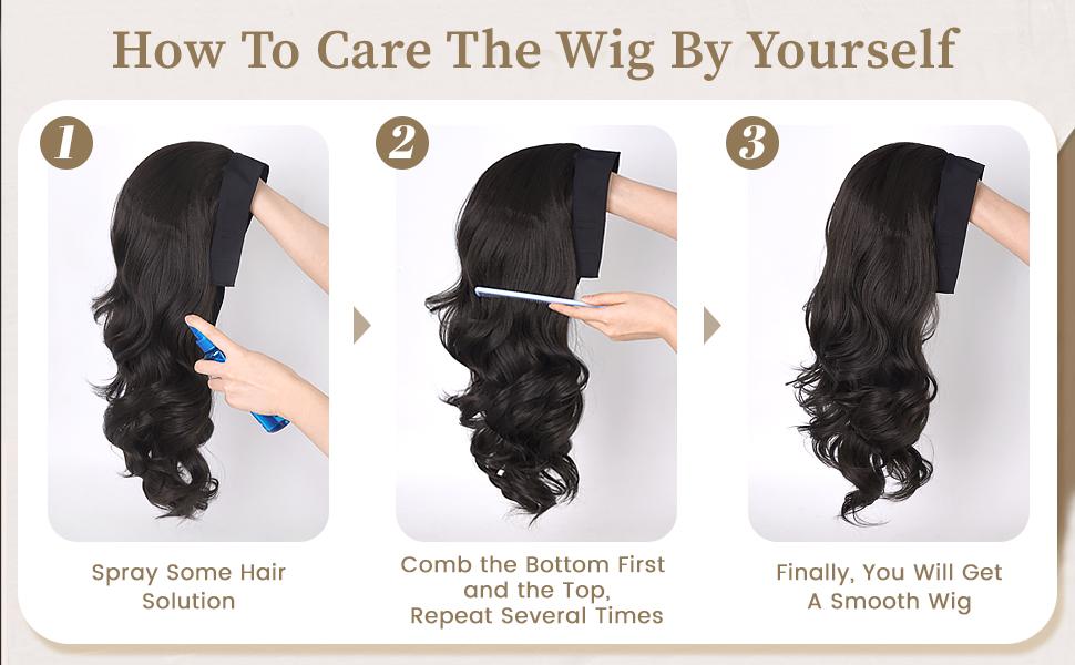 Wear and Go Body Wave Headband Wig Synthetic Wavy Wig for Black Women Glueless Wig with Headband Attached Heat Friendly 22 inch