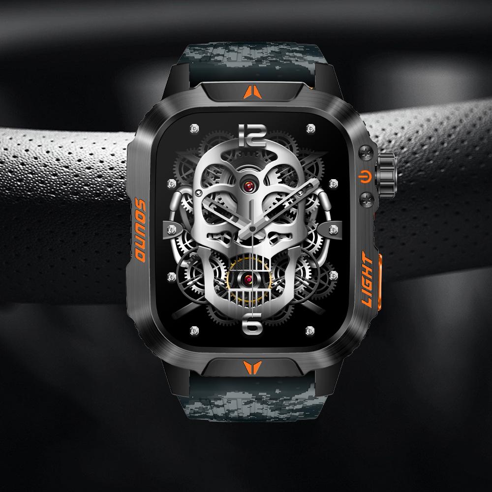 Military Smart Watch for Men, 1.52" HD Fitness with Flashlight Smartwatch with Answer/Make Call, Sport Watch with Heart Rate SpO2 Stress and Sleep Monitor Compatible with iPhone and Android Phones, Waterproof