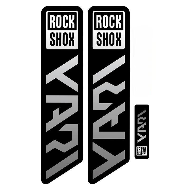 2D Flat Motorcycle Sticker Set of 3 Rockshox Bike Fork Stickers - Mountain Bike Fork Decals, Durable Bike Accessories, Stylish