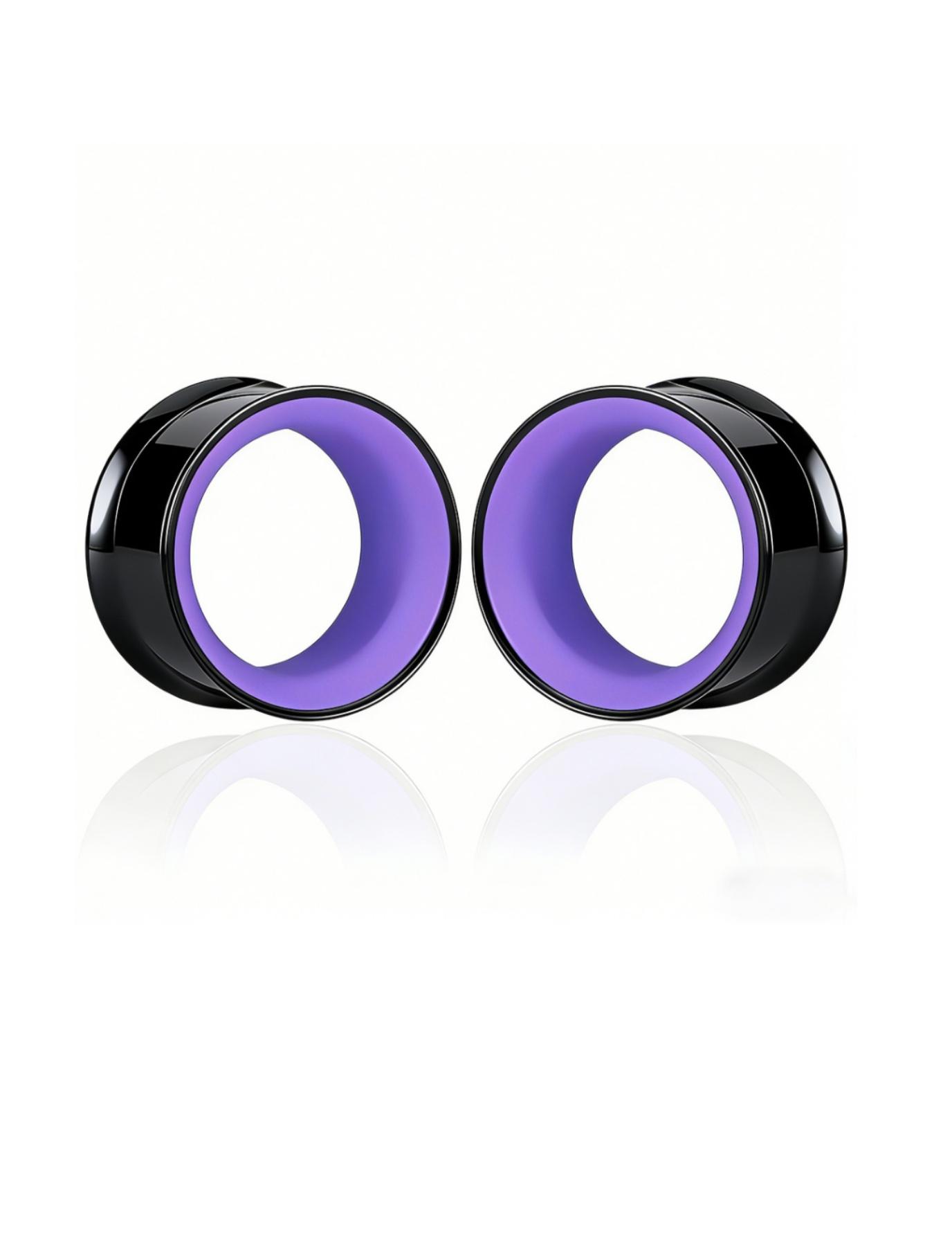 vanku 2pcs Fashion Translucent Ear Tunnels, Stainless Steel Double Flared Piercing Gauges, Hypoallergenic Body Jewelry for Ear Stretching