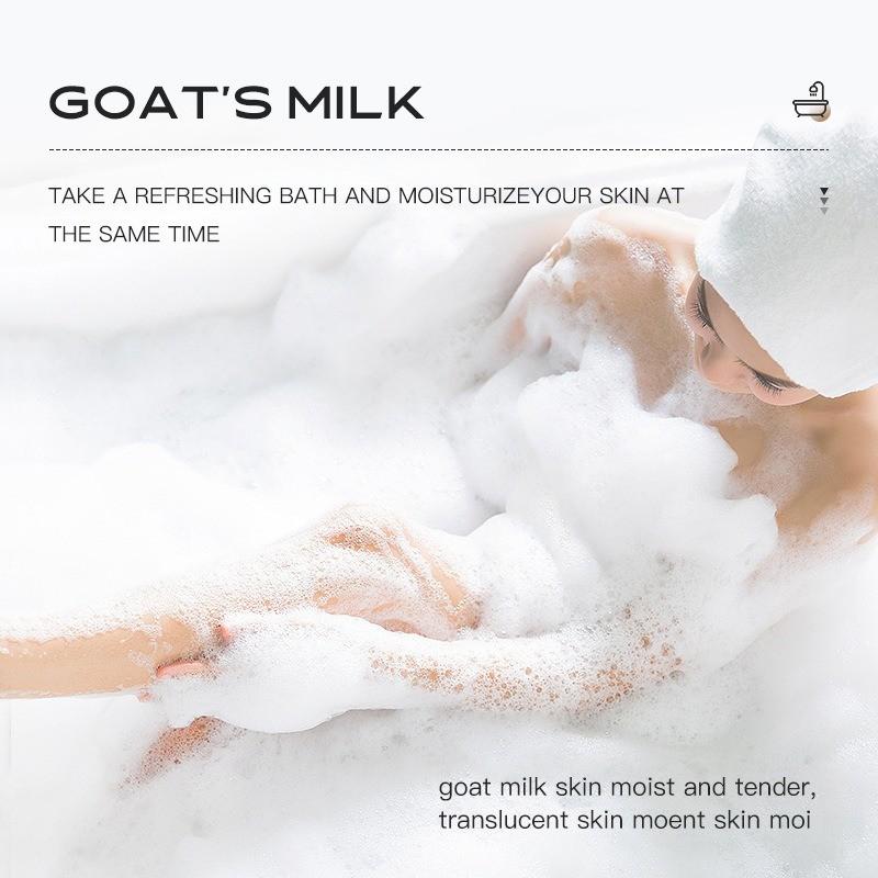 Goat Milk Body Wash & Body Lotion 250ml Set,Moisturizing for Dry Skin,Gentle Cleansing,Long-Lasting Hydration,Soft Smooth Glowing Skin,Daily Skin Care,Nourishing Repair,Non-Greasy,Refresh & Brighten Skin