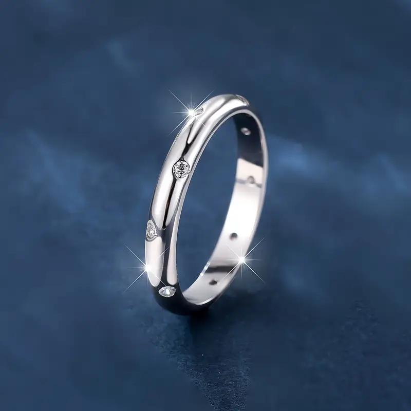 925 Silver Diamond Set Ring, Classic Bohemian Style, Vintage Wedding Ring with Zircon Decoration, Proposal and Confession Ring, Jewelry Gift