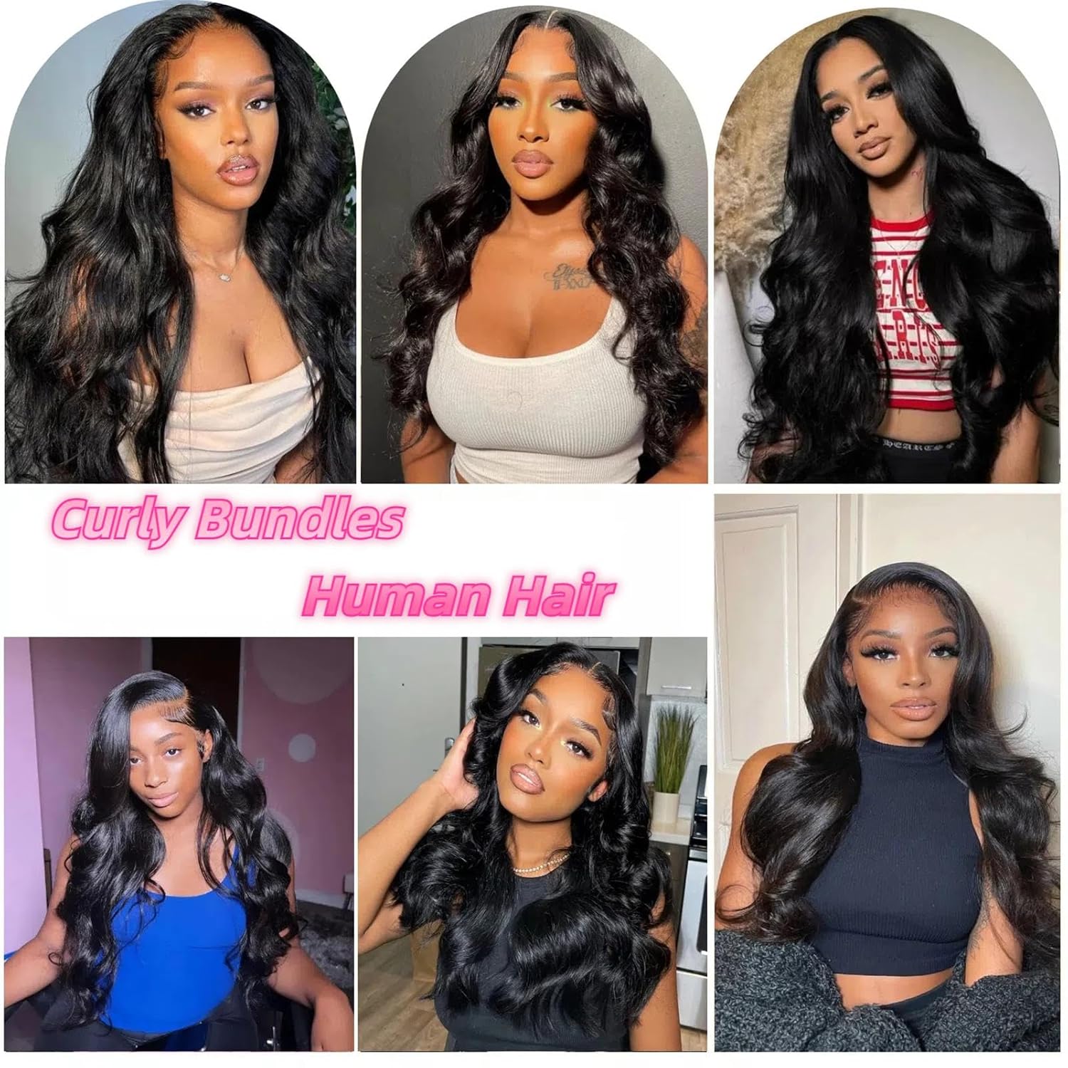 Karlami 100% Virgin Human Hair Body Wave Bundles 12A Straight Hair Bundles 3/4 Bundles Deep Wave Burmese Curly Bundles with 5x5 Closure Human Hair Bundles for Women Natural Black