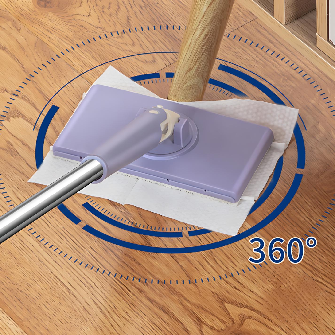 Portable Self-Squeeze Mop Set, Flat Mops, Reusable Cleaning Tool for Hard Floors, Compact Bathroom & Home Maintenance Accessory