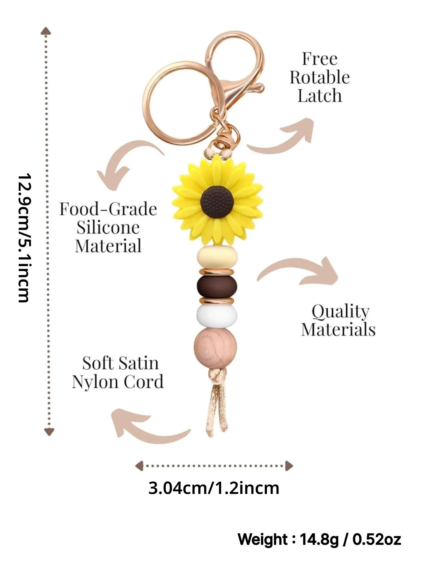 Fashionable and cute sunflower pendant keychain, suitable for daily wear, vacation and dating occasions, and also a surprising and exquisite small gift.