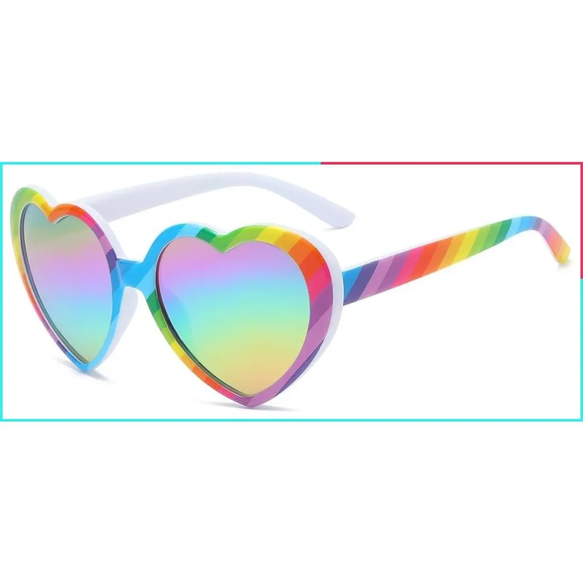 Women's Polarized Rainbow Heart Sunglasses Trendy Fashion Pride Accessories