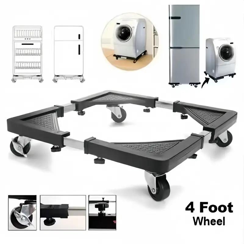 Adjustable Washing Machine Base, Multi-Functional Roller Brake, Height Adjustable Rack, Universal Refrigerator Stand, Durable Moving Solution