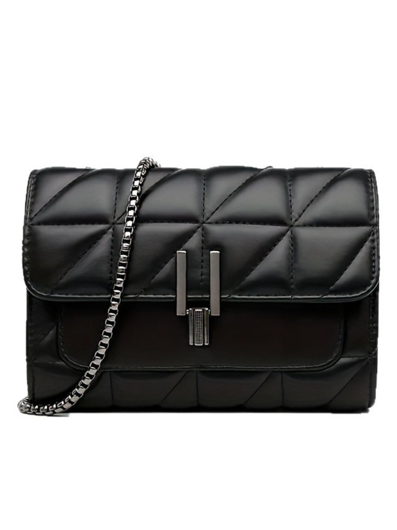 2026 New Women's Fashion Chain Strap Quilted Crossbody Shoulder Bag, Commuter Bag, Daily Use, PU Material, Solid Pattern, All Seasons